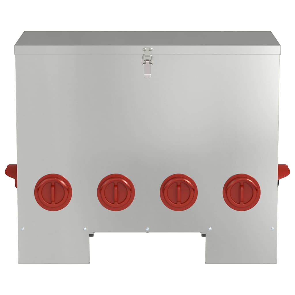 vidaXL Ταΐστρα κοτόπουλων 2 pcs Ασημί 60,5 x 29 x 51 εκ.