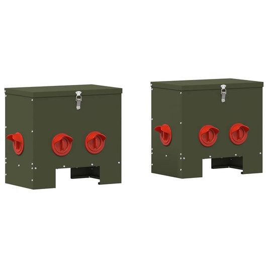 vidaXL Ταΐστρα κοτόπουλων 2 Λαδί 40,5 x 25 x 38 εκ. 20 kg