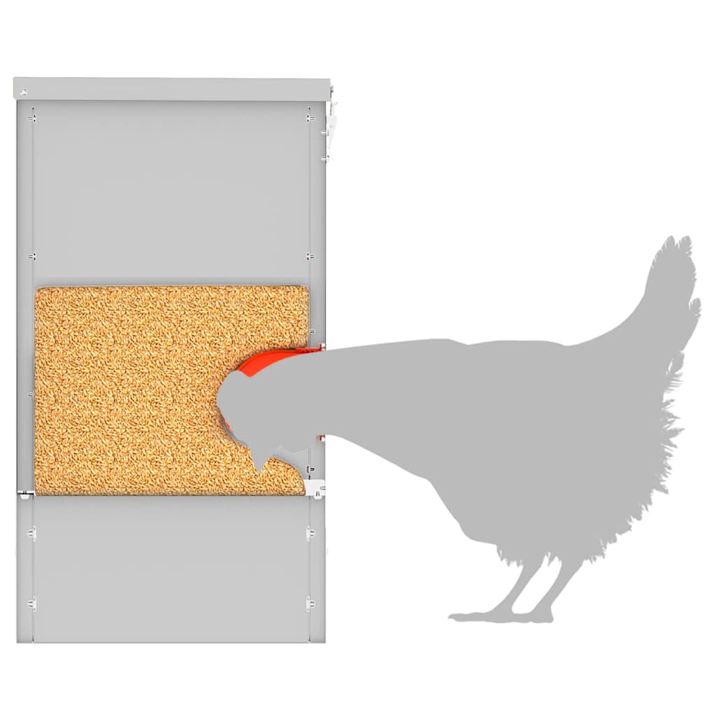 vidaXL Ταΐστρα κοτόπουλων 2 pcs Ασημί 40,5 x 25 x 38 εκ.