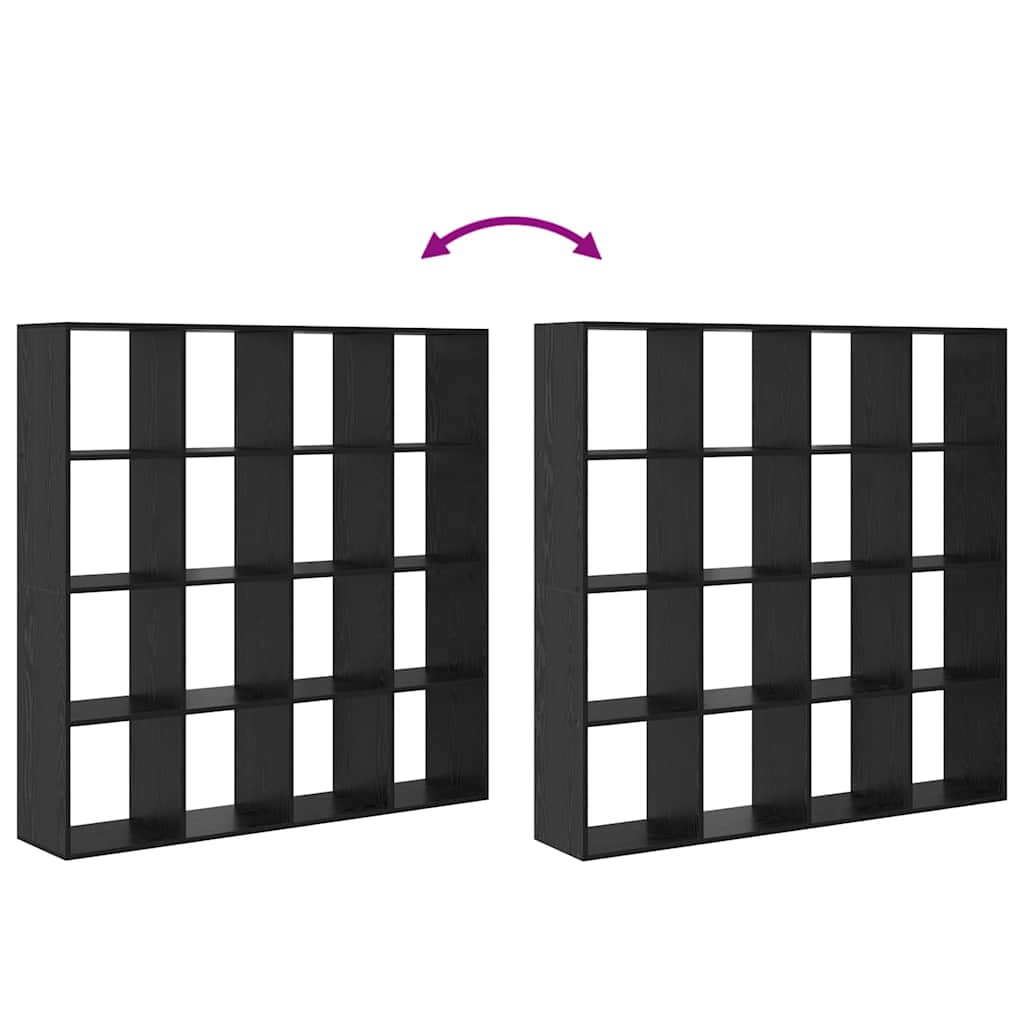 vidaXL Βιβλιοθήκη Μαύρη δρυς 137.5 x 29 x 137.5 εκ Επεξεργασμένο ξύλο