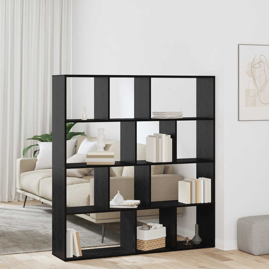 vidaXL Βιβλιοθήκη Μαύρη Οξυά 132 x 29 x 141,5 εκ. Επεξεργασμένο ξύλο