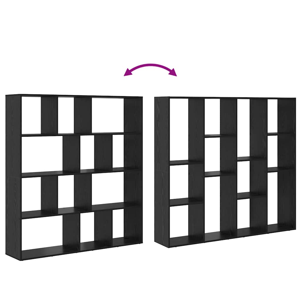 vidaXL Βιβλιοθήκη Μαύρη δρυς 132 x 29 x 141.5 εκ. Επεξεργασμένο ξύλο