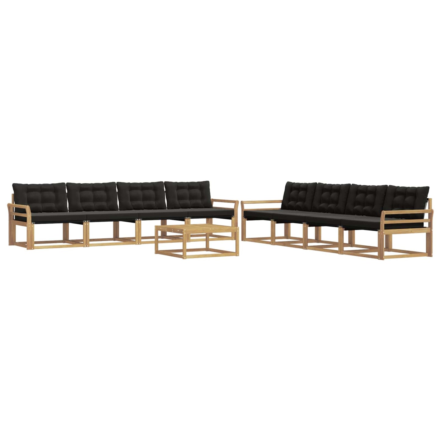 vidaXL Σειρά Καναπέ Εξωτερικού 9 τμχ. Λευκό και Μαύρο