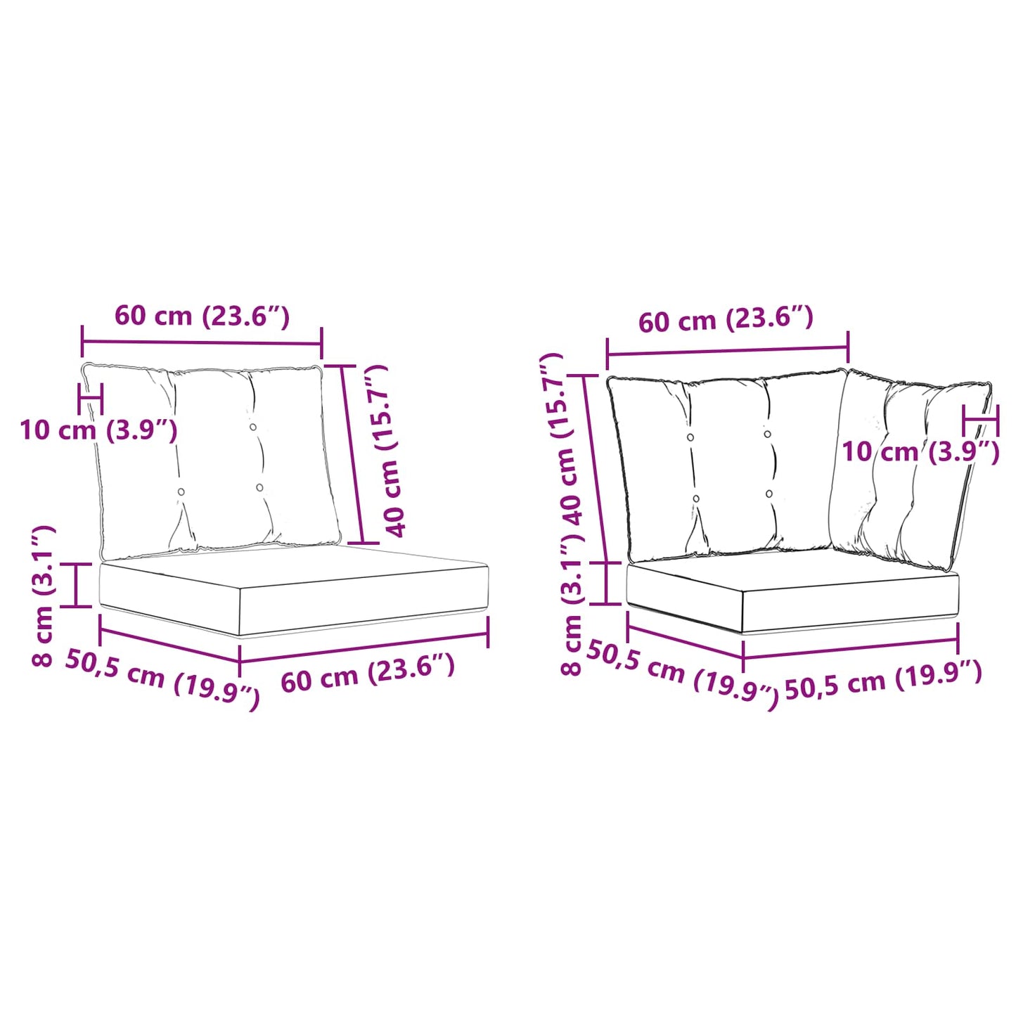 vidaXL Σειρά Καναπέ Εξωτερικού 8 τμχ. Λευκό και Μαύρο