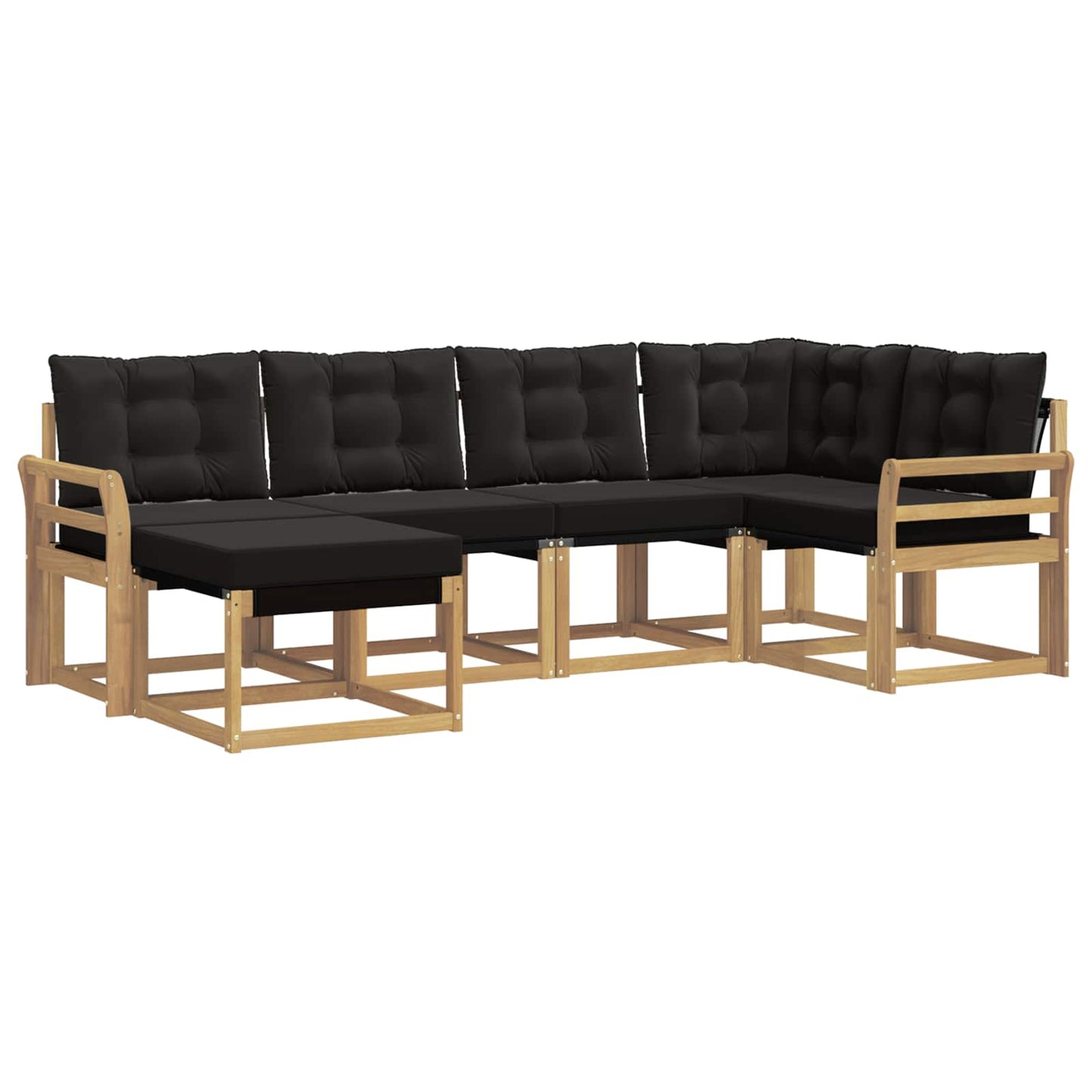 vidaXL Σειρά Καναπέ Εξωτερικού με μαξιλάρι 6 pcs Λευκό και Μαύρο