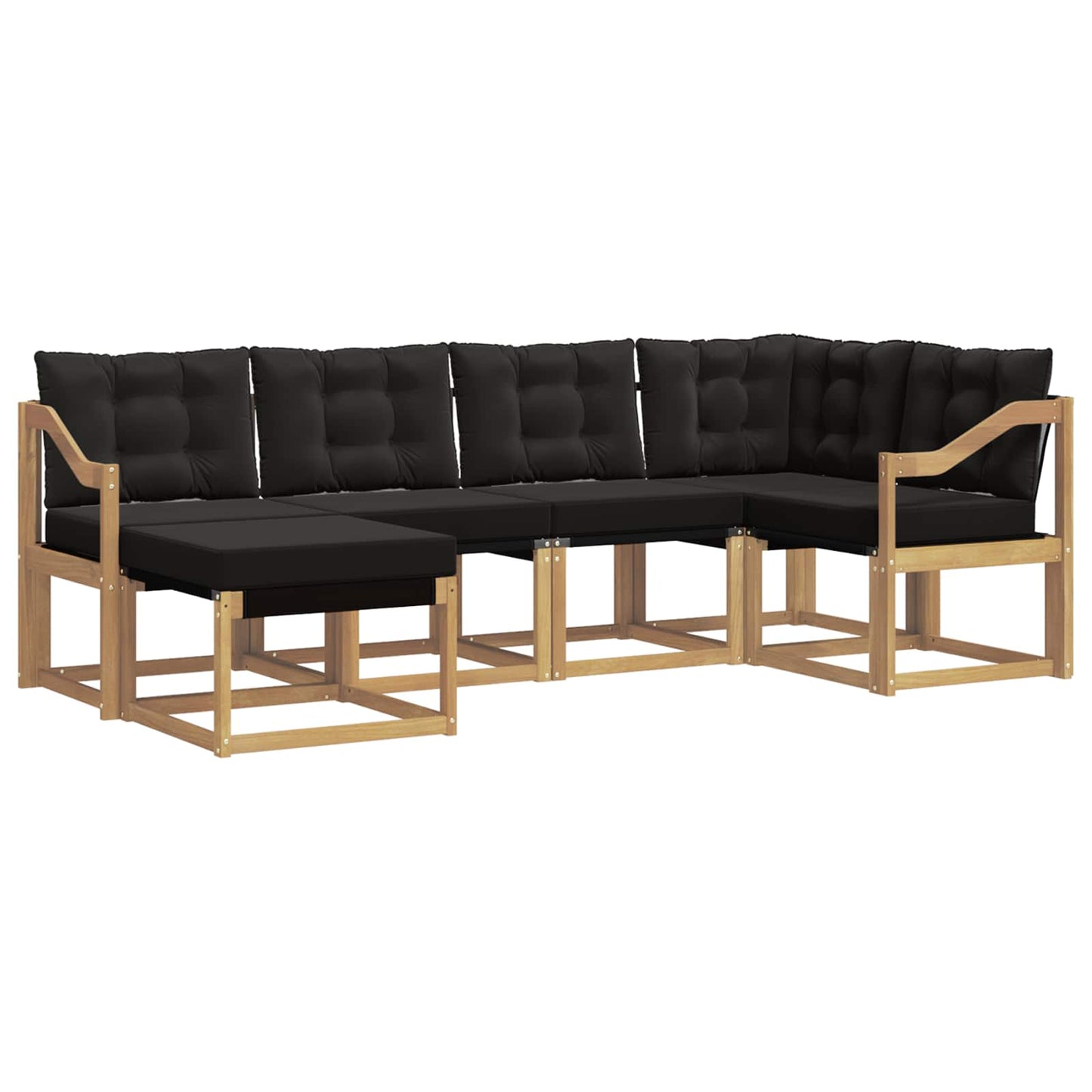 vidaXL Σειρά Καναπέ Εξωτερικού με μαξιλάρι 6 pcs Λευκό και Μαύρο