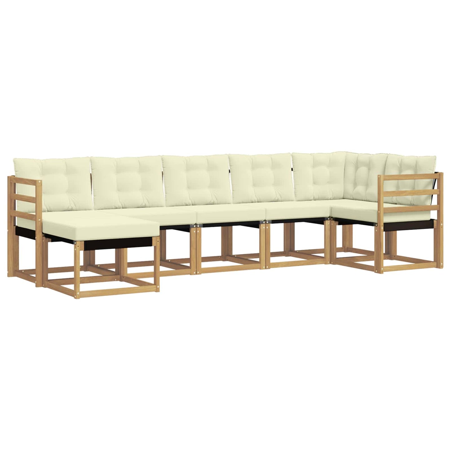 vidaXL Σειρά Καναπέ Εξωτερικού με μαξιλάρι 7 pcs Λευκό και Κρεμ