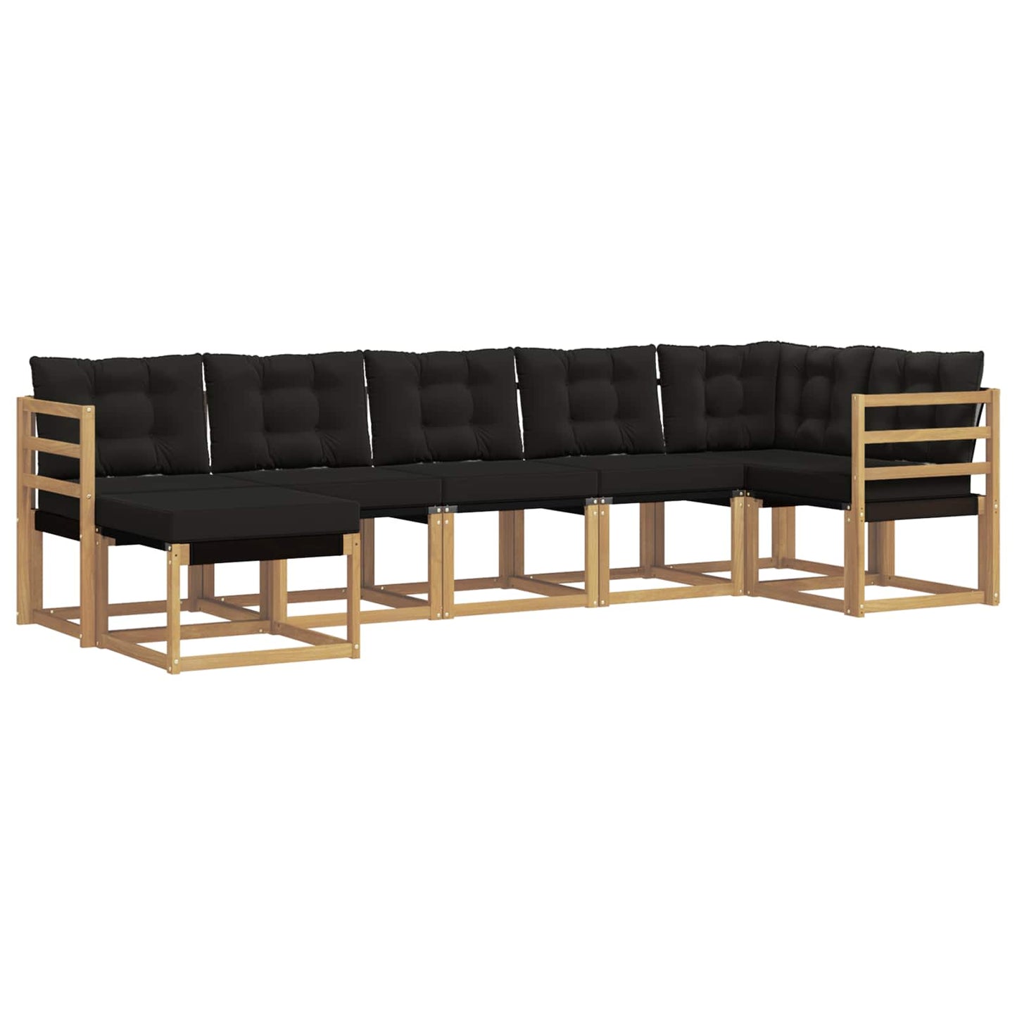 vidaXL Σειρά Καναπέ Εξωτερικού με μαξιλάρι 7 pcs Λευκό και Μαύρο