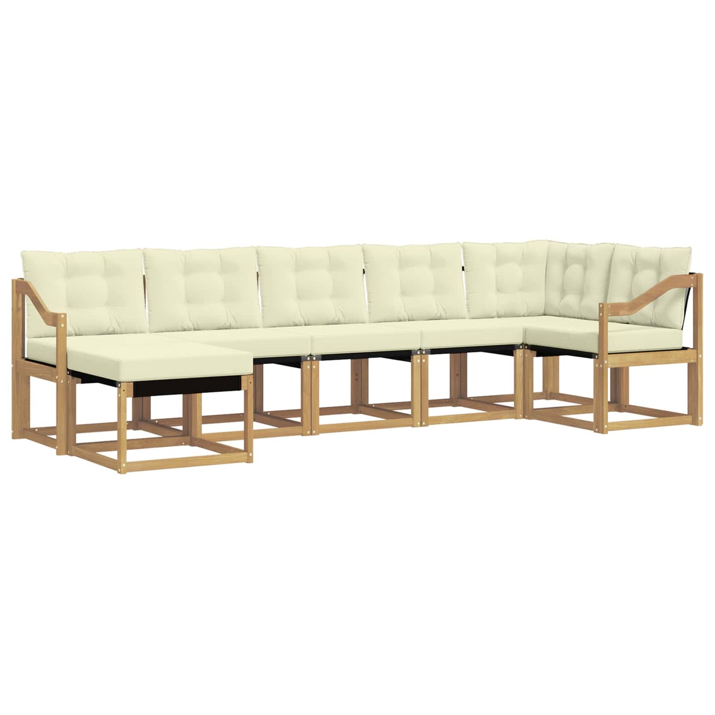 vidaXL Σειρά Καναπέ Εξωτερικού με μαξιλάρι 7 pcs Λευκό και Κρεμ