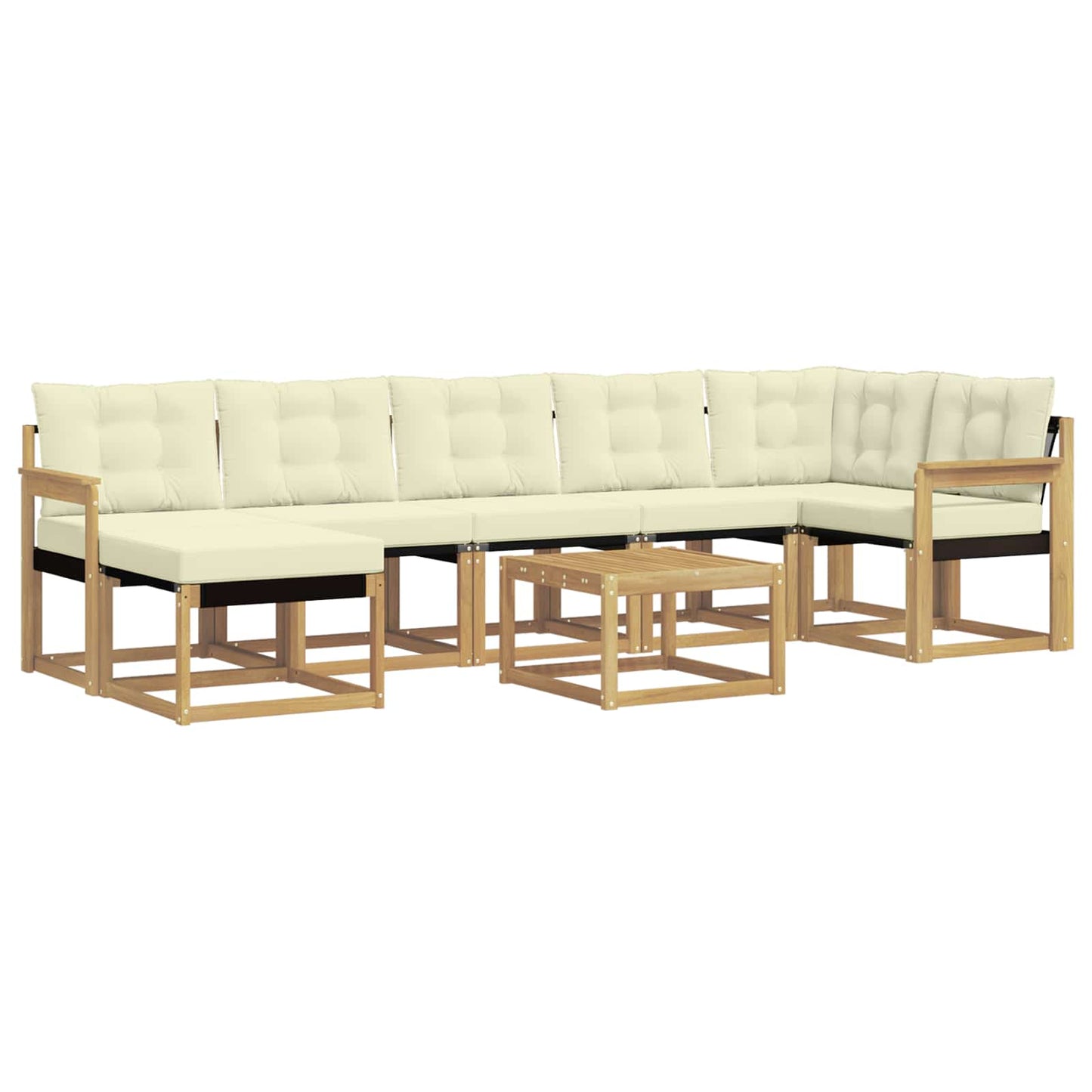 vidaXL Σειρά Καναπέ Εξωτερικού με μαξιλάρι 8 pcs Λευκό και Κρεμ