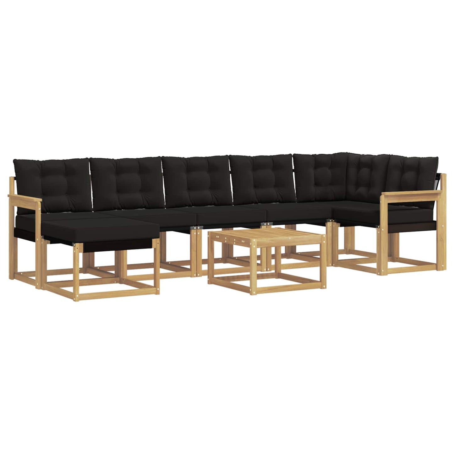 vidaXL Σειρά Καναπέ Εξωτερικού με μαξιλάρι 8 pcs Λευκό και Μαύρο