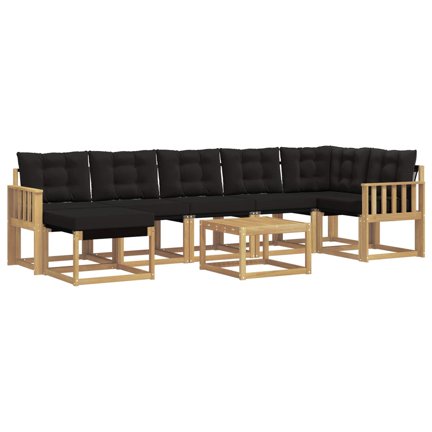 vidaXL Σειρά Καναπέ Εξωτερικού με μαξιλάρι 8 pcs Λευκό και Μαύρο