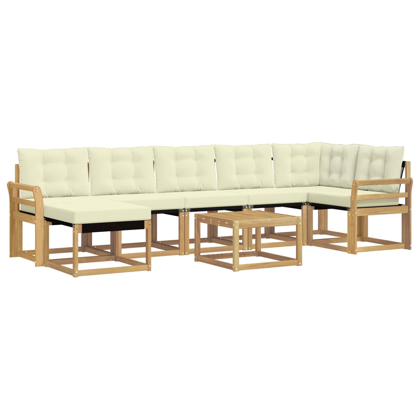 vidaXL Σειρά Καναπέ Εξωτερικού με μαξιλάρι 8 pcs Λευκό και Κρεμ