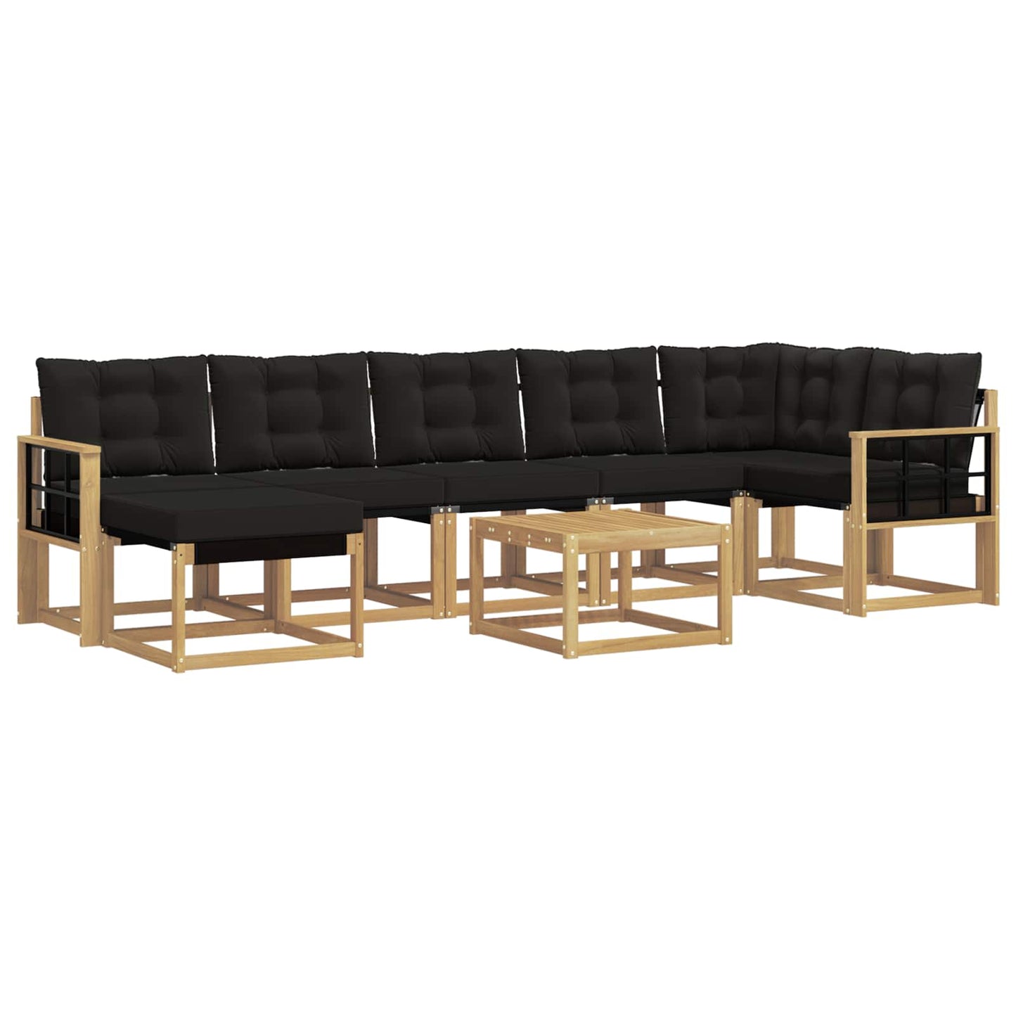vidaXL Σειρά Καναπέ Εξωτερικού με μαξιλάρι 8 pcs Λευκό και Μαύρο