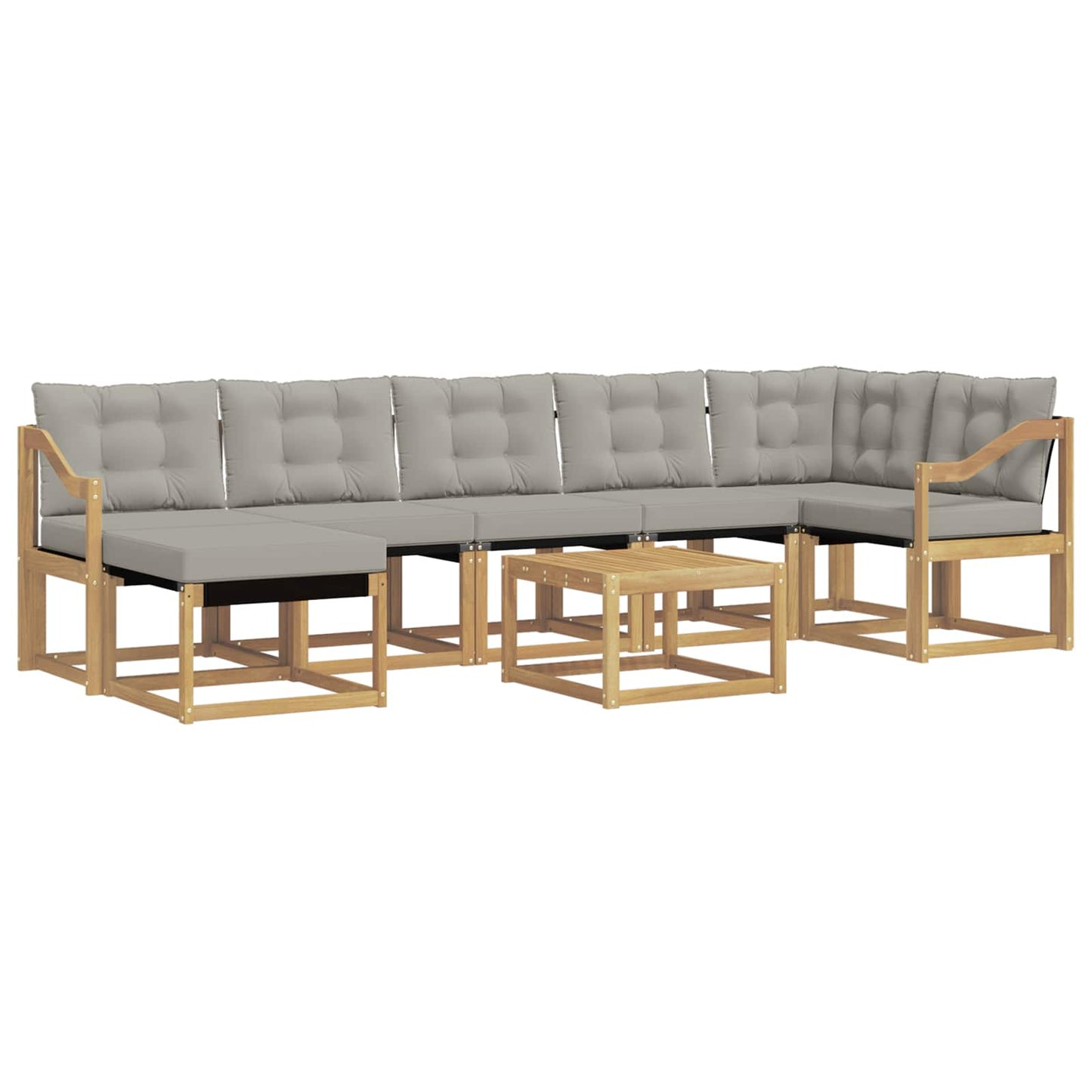 vidaXL Σειρά Καναπέ Εξωτερικού 8 pcs Λευκό και Ανοιχτό Γκρι