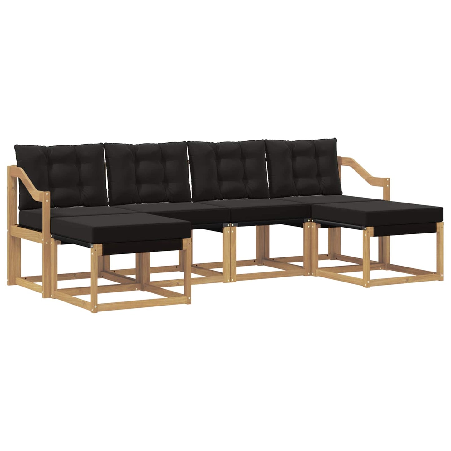 vidaXL Σειρά Καναπέ Εξωτερικού με μαξιλάρι 6 pcs Λευκό και Μαύρο