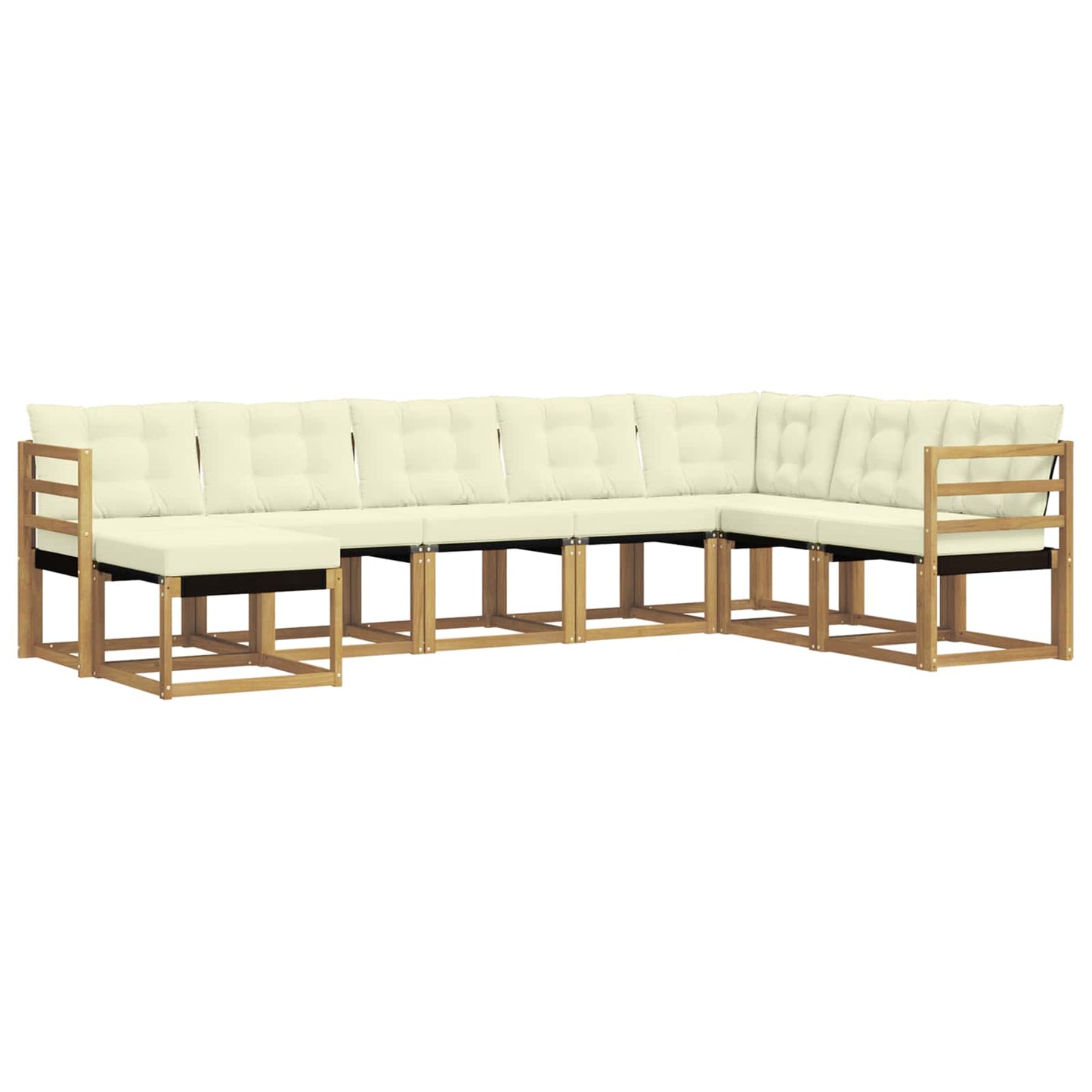 vidaXL Σειρά Καναπέ Εξωτερικού με μαξιλάρι 8 pcs Λευκό και Κρεμ