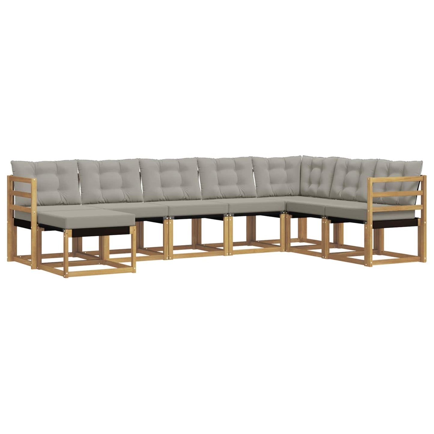 vidaXL Σειρά Καναπέ Εξωτερικού 8 pcs Λευκό και Ανοιχτό Γκρι
