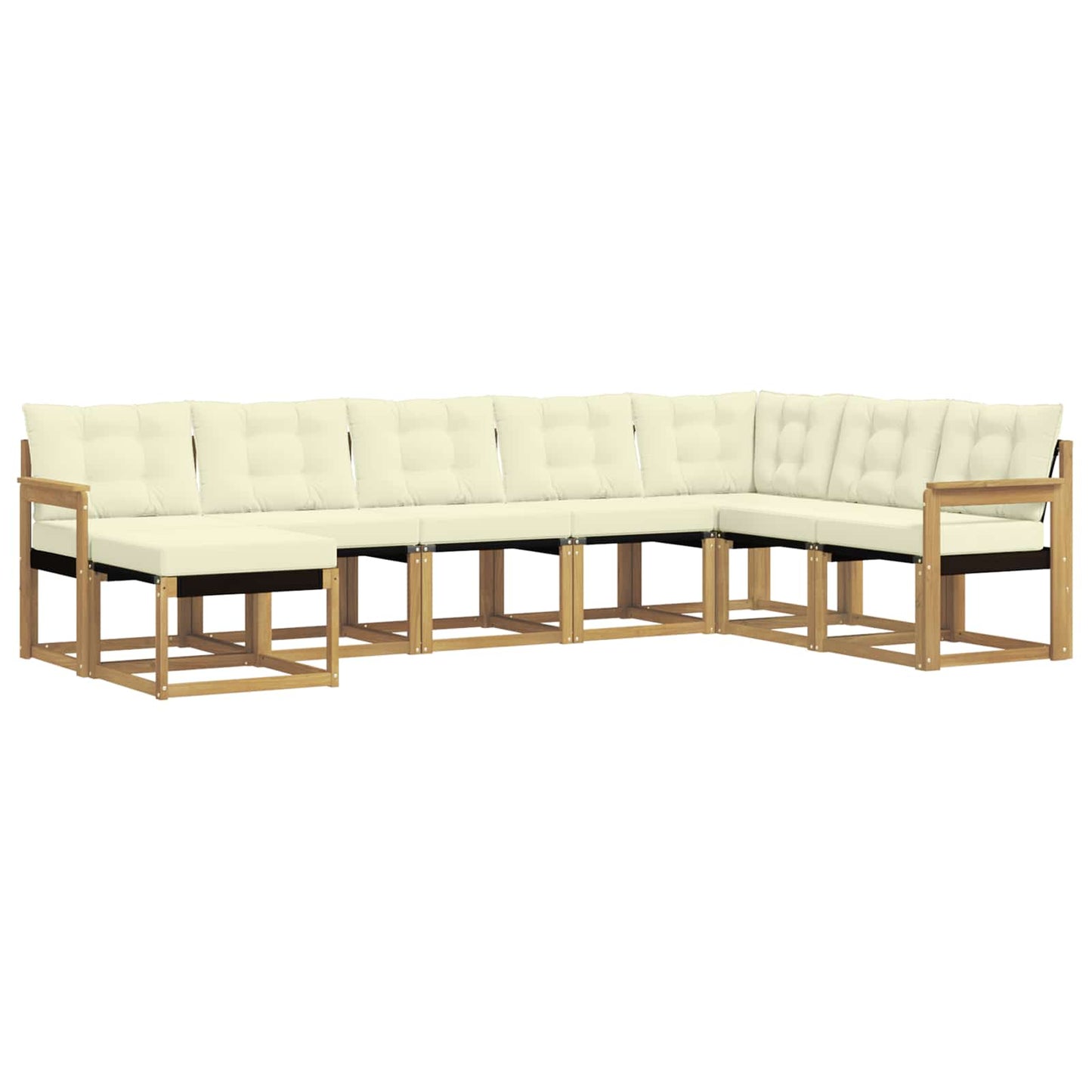 vidaXL Σειρά Καναπέ Εξωτερικού με μαξιλάρι 8 pcs Λευκό και Κρεμ