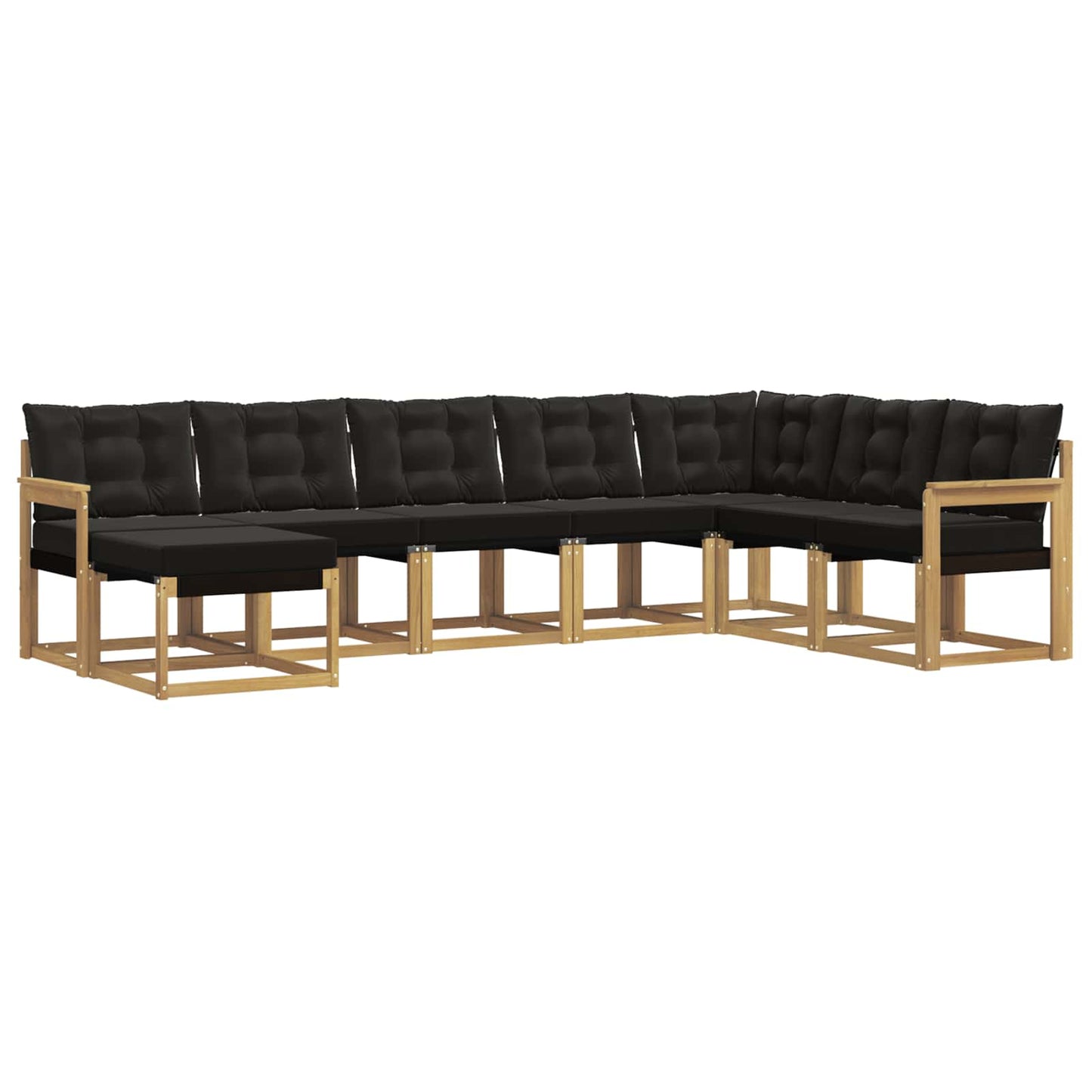vidaXL Σειρά Καναπέ Εξωτερικού με μαξιλάρι 8 pcs Λευκό και Μαύρο