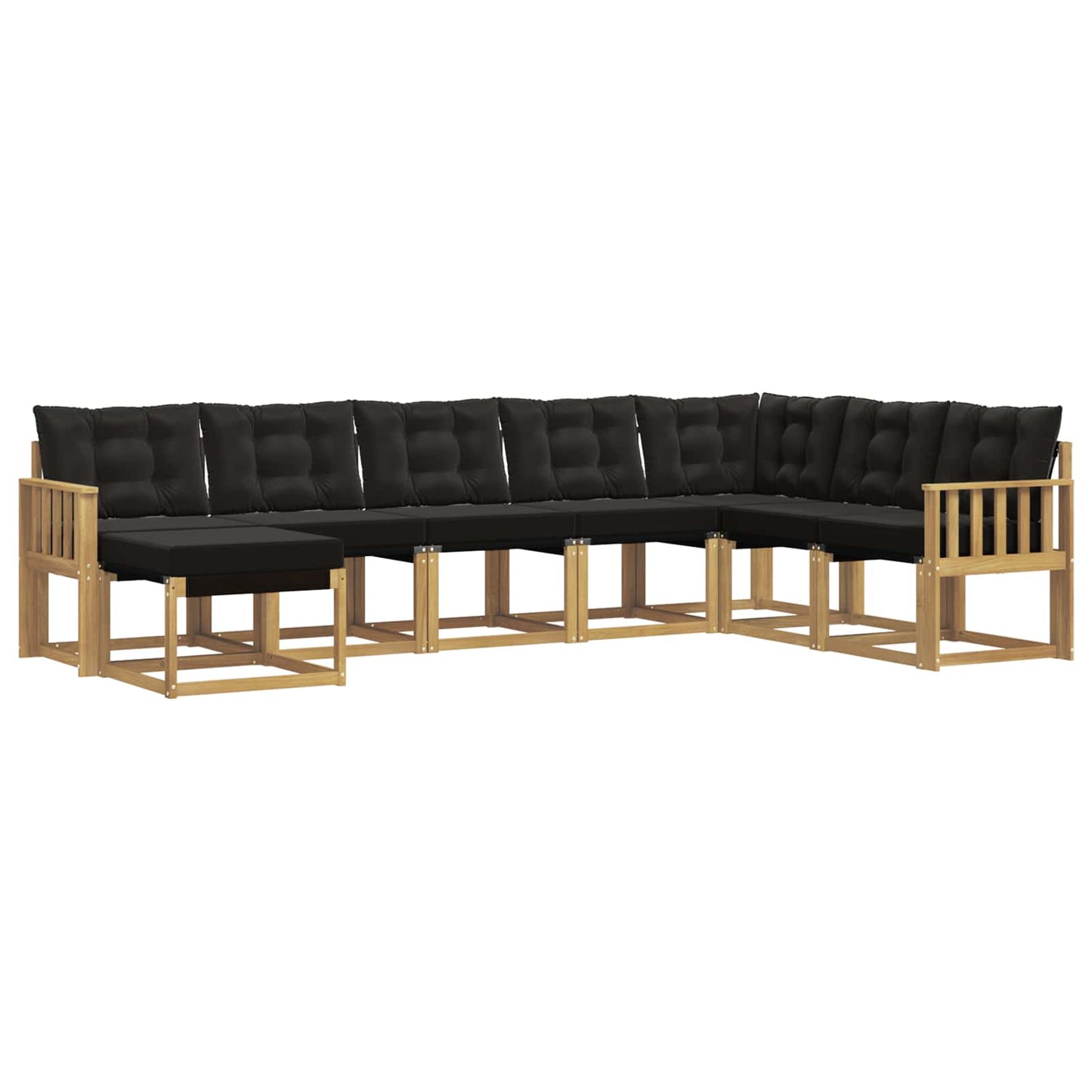 vidaXL Σειρά Καναπέ Εξωτερικού με μαξιλάρι 8 pcs Λευκό και Μαύρο