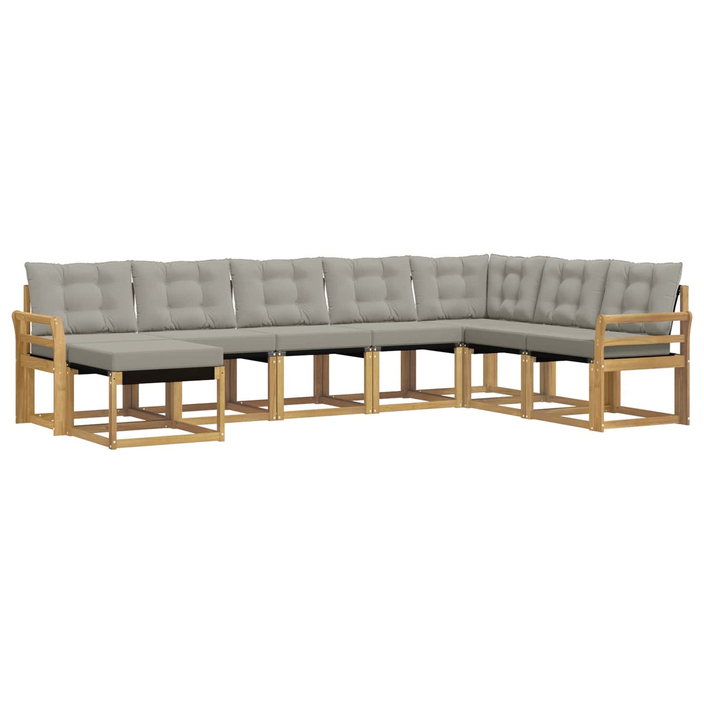 vidaXL Σειρά Καναπέ Εξωτερικού 8 pcs Λευκό και Ανοιχτό Γκρι