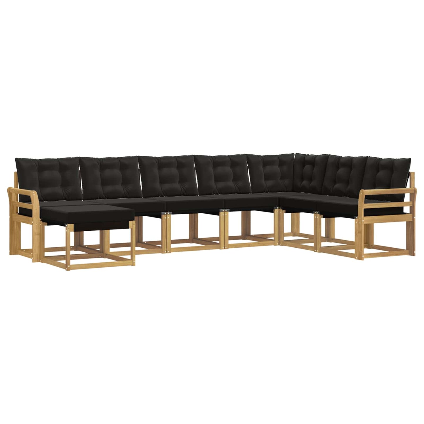 vidaXL Σειρά Καναπέ Εξωτερικού με μαξιλάρι 8 pcs Λευκό και Μαύρο