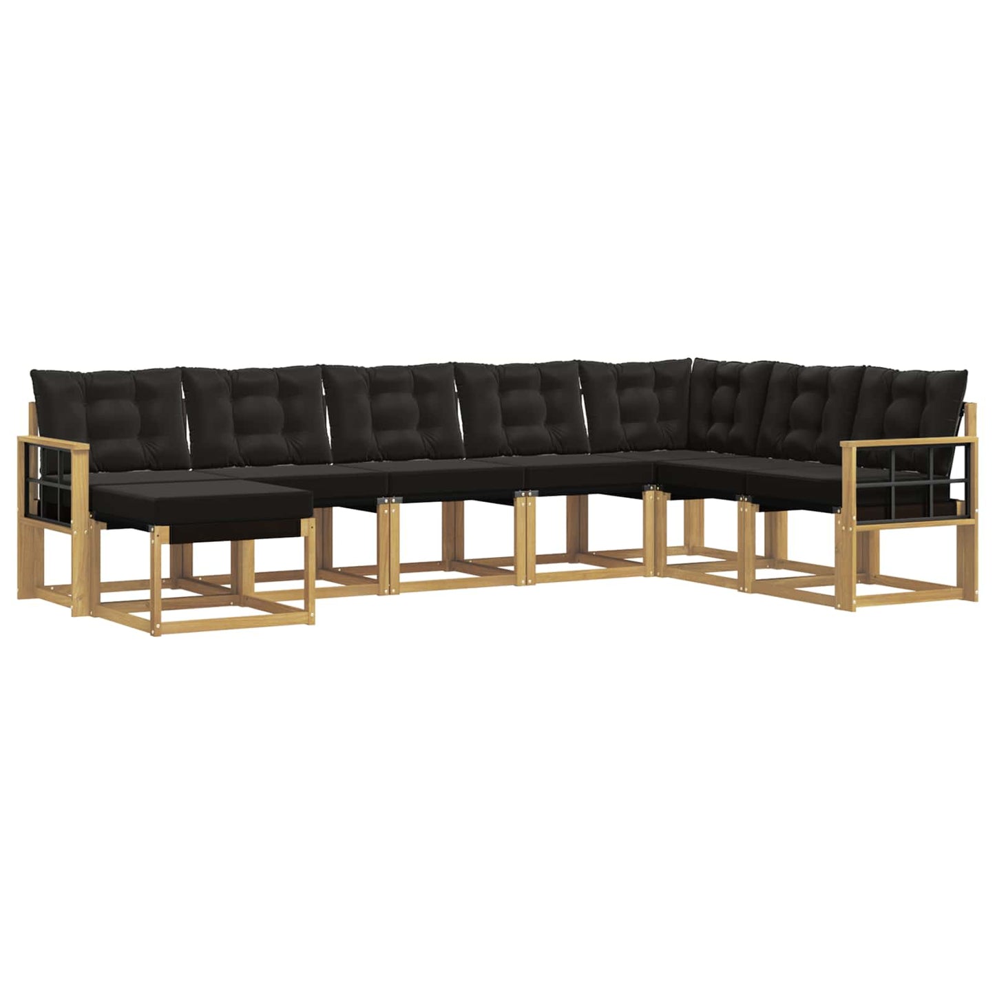 vidaXL Σειρά Καναπέ Εξωτερικού με μαξιλάρι 8 pcs Λευκό και Μαύρο