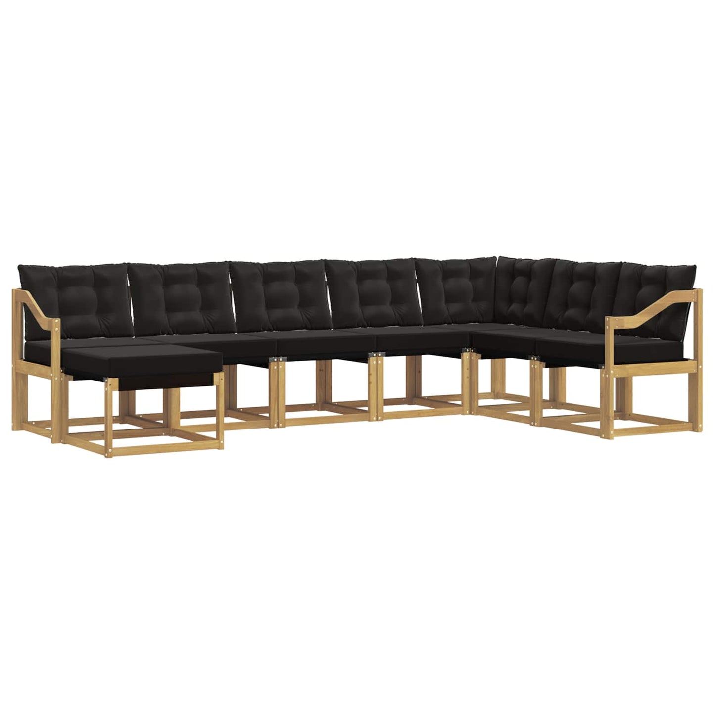 vidaXL Σειρά Καναπέ Εξωτερικού με μαξιλάρι 8 pcs Λευκό και Μαύρο