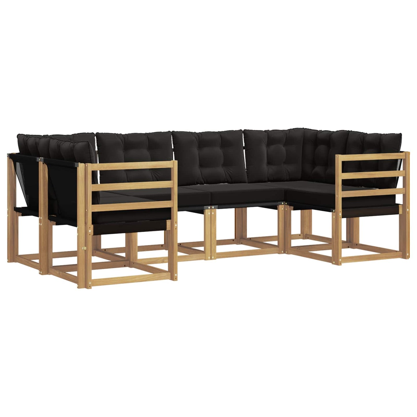 vidaXL Σειρά Καναπέ Εξωτερικού με μαξιλάρι 6 pcs Λευκό και Μαύρο