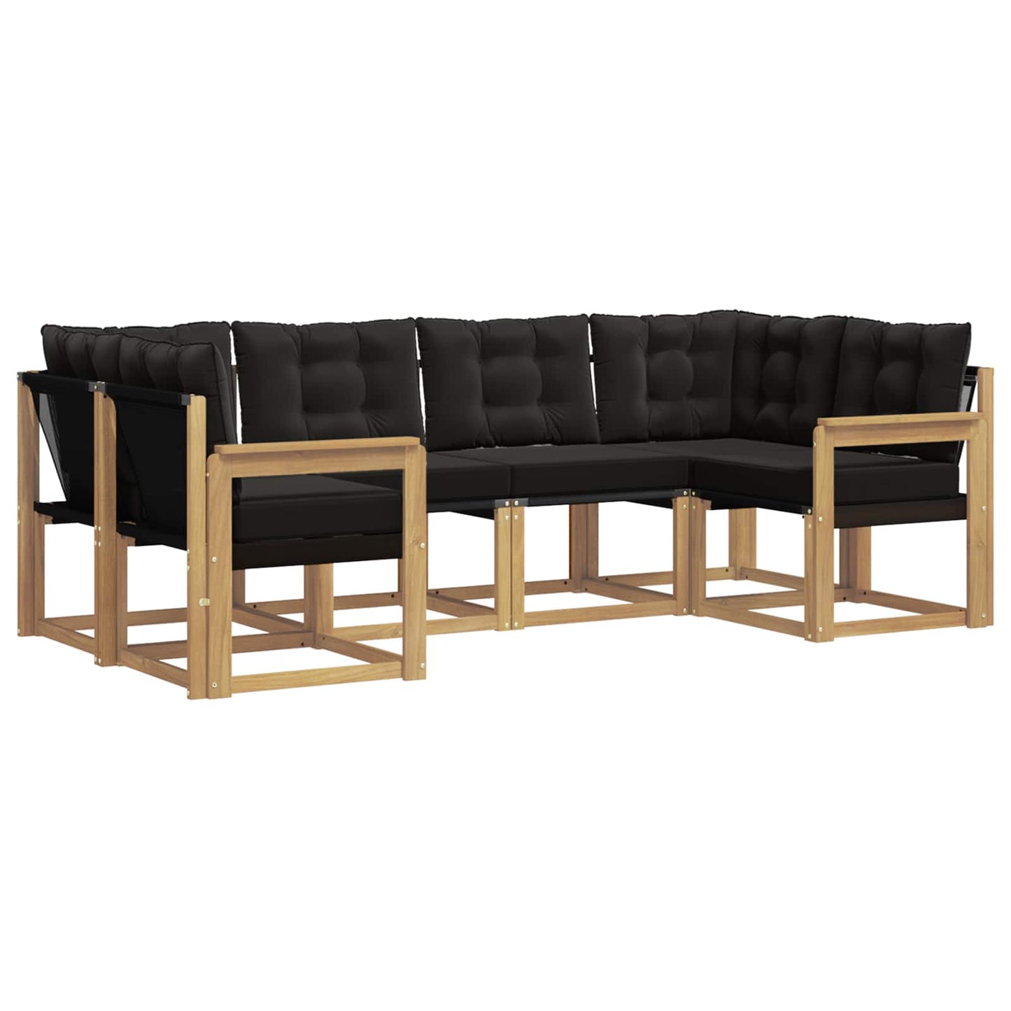 vidaXL Σειρά Καναπέ Εξωτερικού με μαξιλάρι 6 pcs Λευκό και Μαύρο
