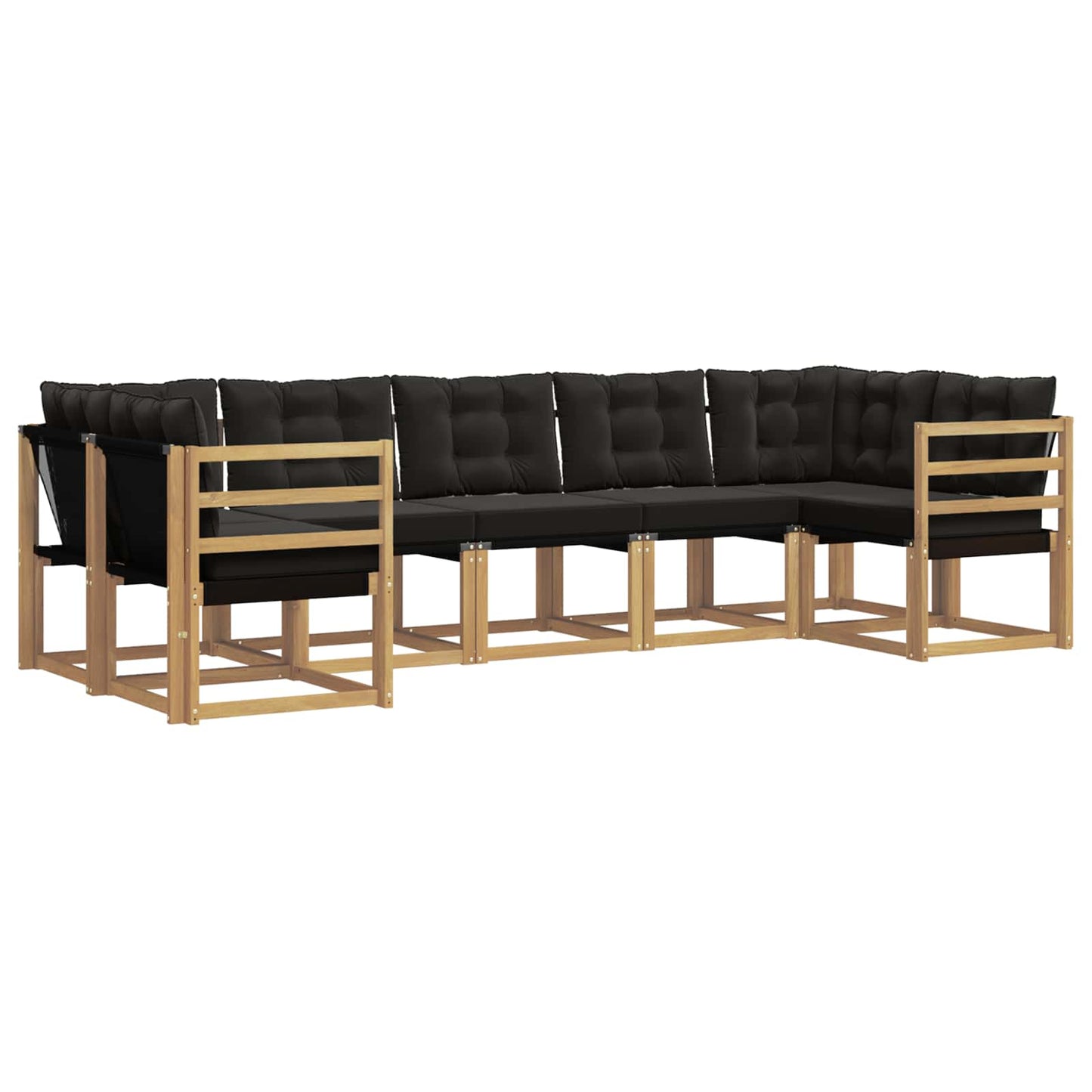 vidaXL Σειρά Καναπέ Εξωτερικού με μαξιλάρι 7 pcs Λευκό και Μαύρο