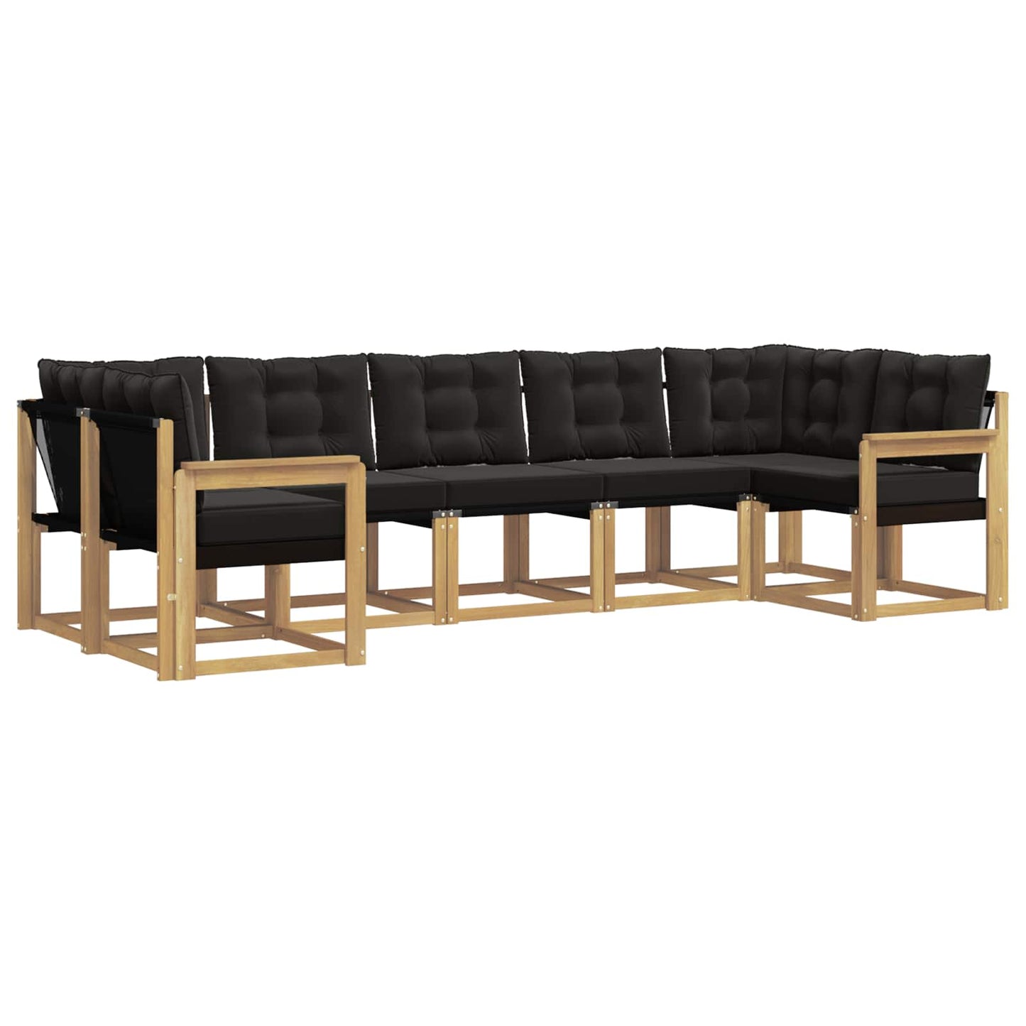 vidaXL Σειρά Καναπέ Εξωτερικού με μαξιλάρι 7 pcs Λευκό και Μαύρο