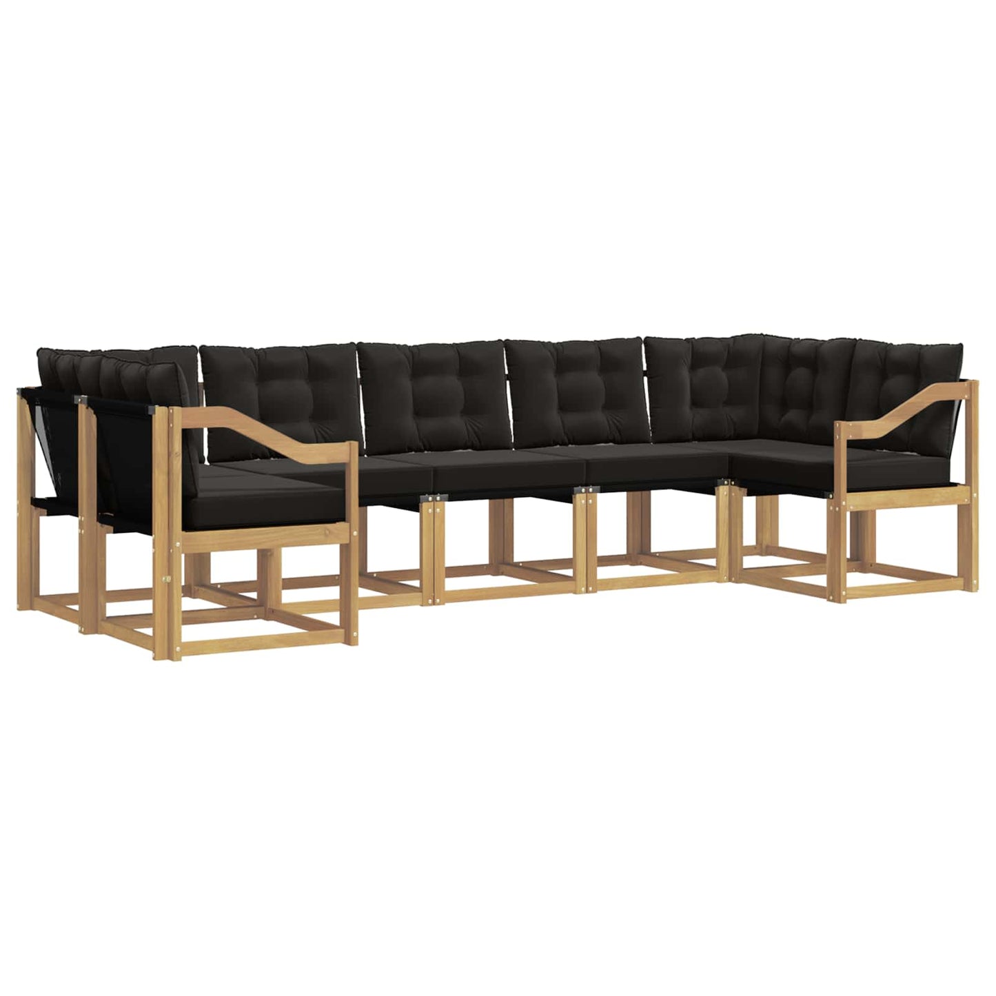 vidaXL Σειρά Καναπέ Εξωτερικού με μαξιλάρι 7 pcs Λευκό και Μαύρο