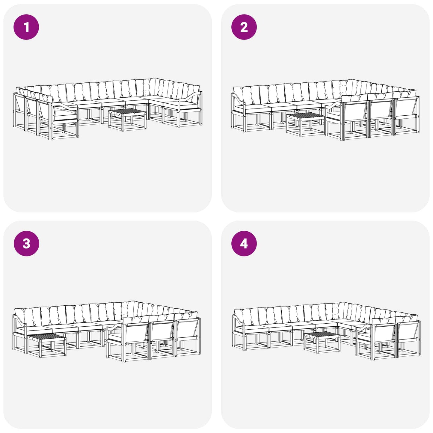 vidaXL Σειρά Καναπέ Εξωτερικού με μαξιλάρι 11 pcs Λευκό και Μπεζ