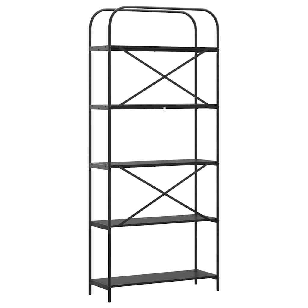 vidaXL Ράφι Βιβλίων Μαύρη δρυς 80 x 30 x 183 εκ Επεξεργασμένο ξύλο