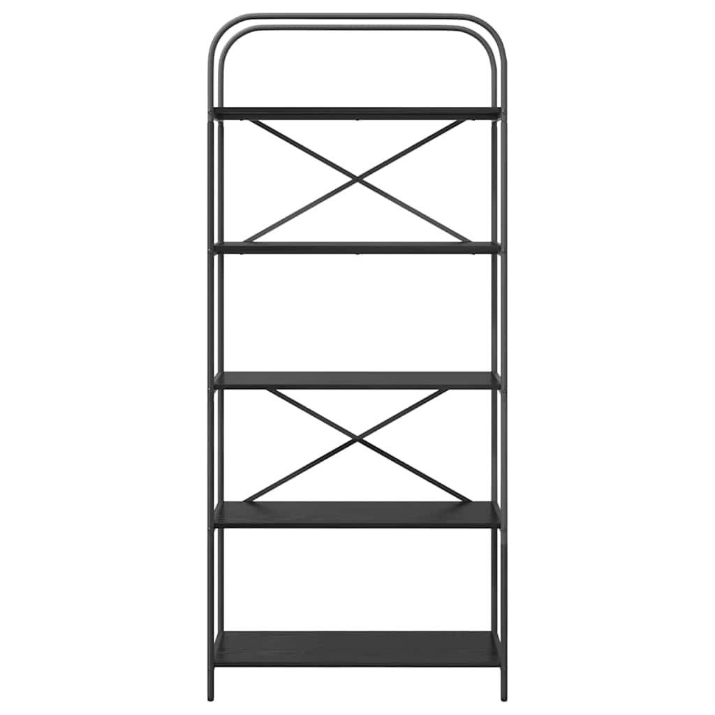 vidaXL Ράφι Βιβλίων Μαύρη δρυς 80 x 30 x 183 εκ Επεξεργασμένο ξύλο
