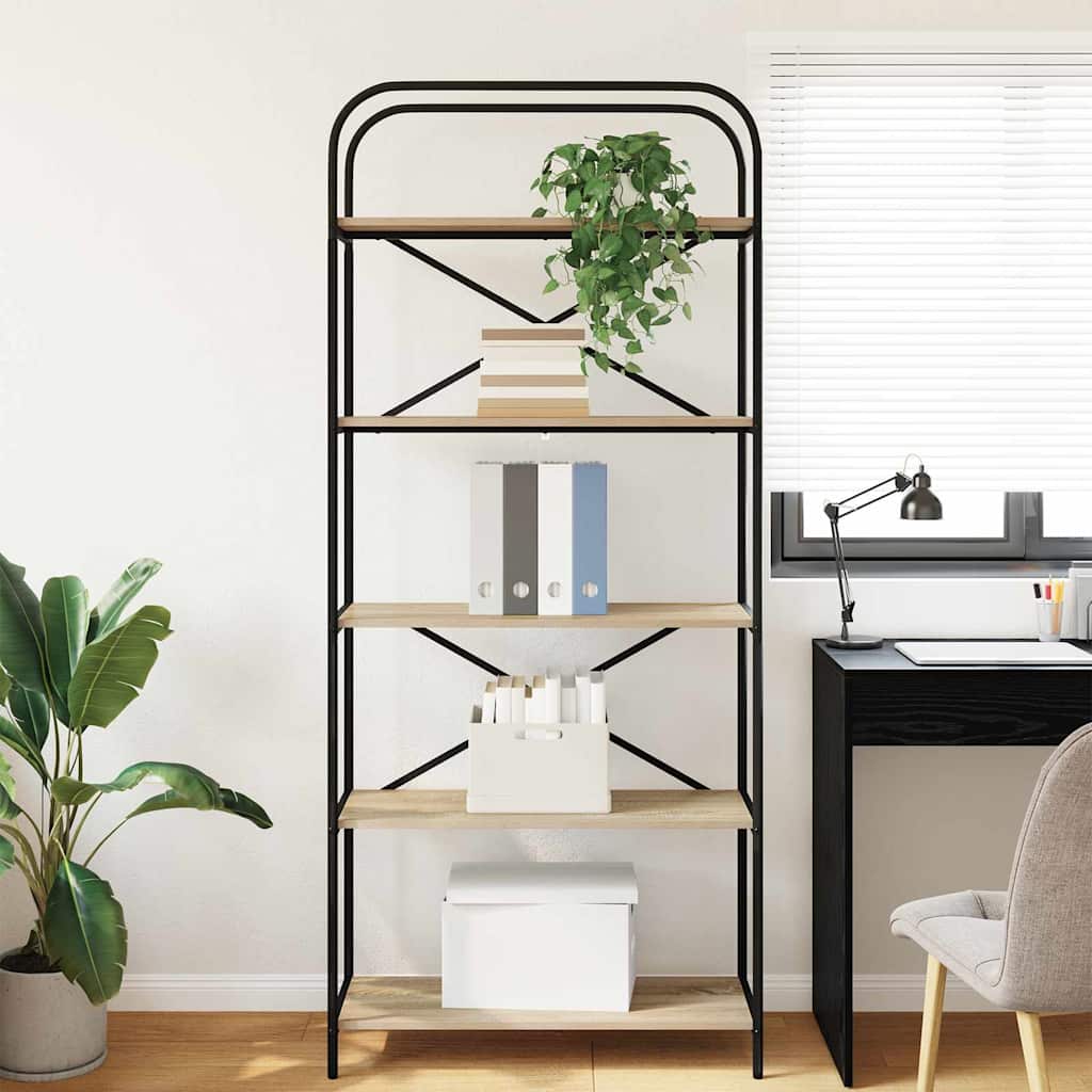 vidaXL Ράφι Βιβλίων Sonoma Δρυς 80 x 30 x 183 εκ Επεξεργασμένο ξύλο