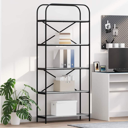 vidaXL Ράφι Βιβλίων Γκρι sonoma 80 x 30 x 183 εκ Επεξεργασμένο ξύλο