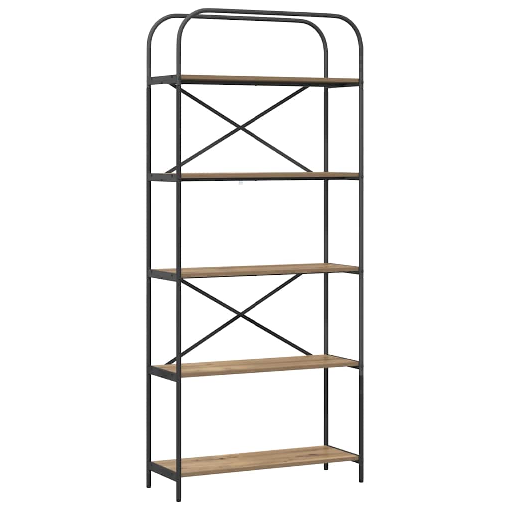 vidaXL Ράφι Βιβλίων artisan δρυς 80 x 30 x 183 εκ Επεξεργασμένο ξύλο