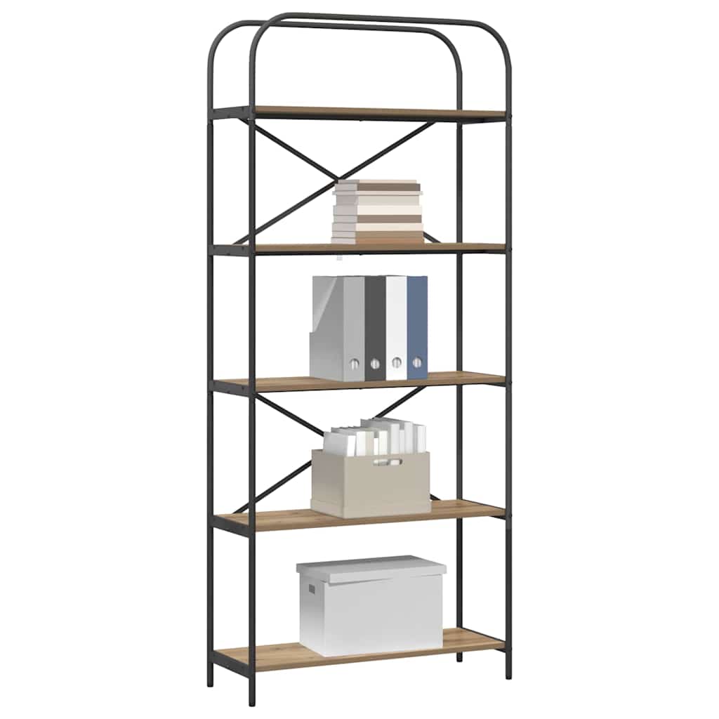 vidaXL Ράφι Βιβλίων artisan δρυς 80 x 30 x 183 εκ Επεξεργασμένο ξύλο