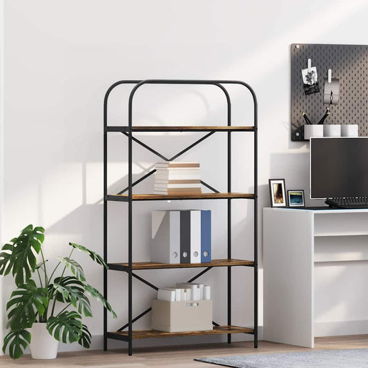 vidaXL Ράφι Βιβλίων Καπνιστό Δρύς 80 x 30 x 146 εκ Επεξεργασμένο ξύλο