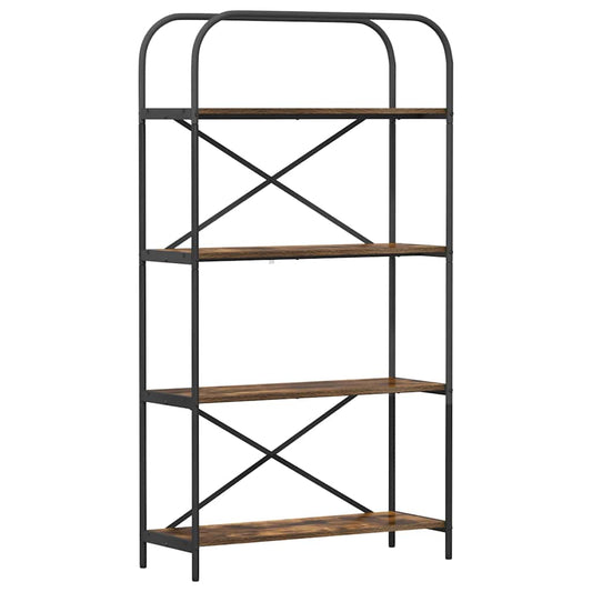 vidaXL Ράφι Βιβλίων Καπνιστή δρυς 80 x 30 x 146 εκ Επεξεργασμένο ξύλο