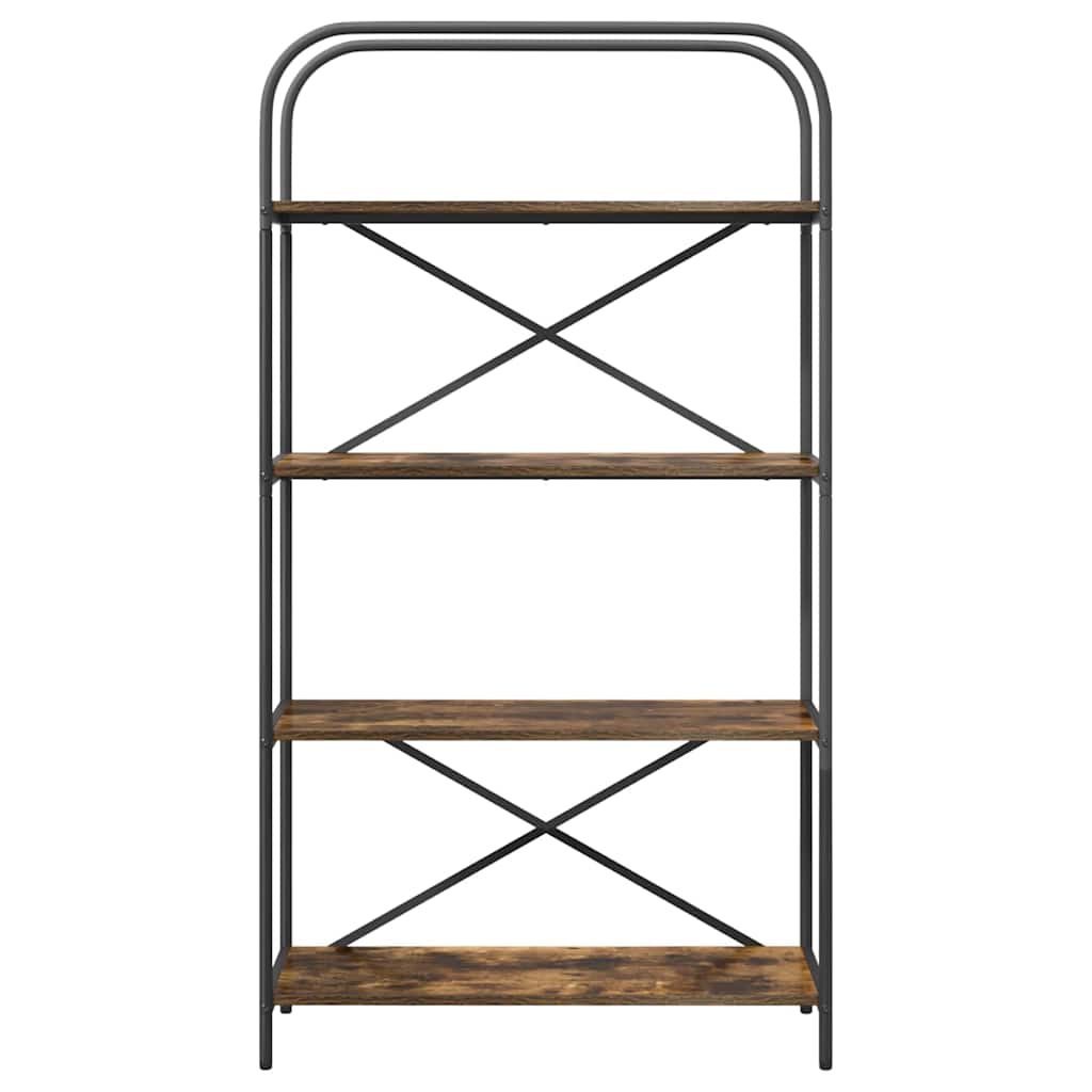 vidaXL Ράφι Βιβλίων Καπνιστή δρυς 80 x 30 x 146 εκ Επεξεργασμένο ξύλο