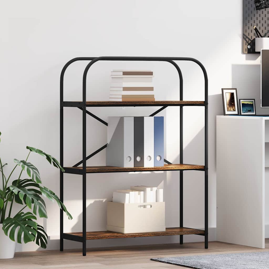 vidaXL Ράφι Βιβλίων Καπνιστή δρυς 80 x 30 x 109 εκ Επεξεργασμένο ξύλο