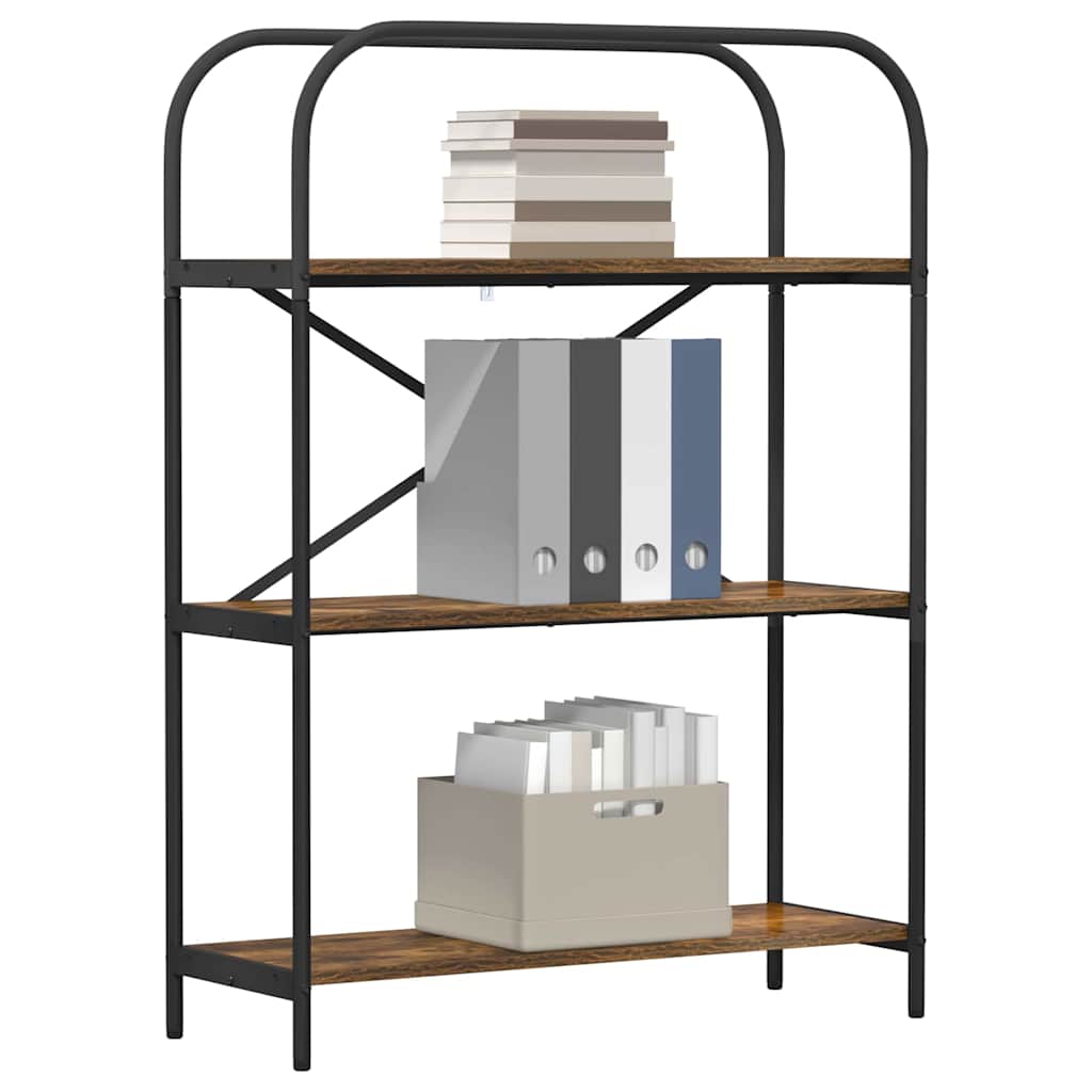 vidaXL Ράφι Βιβλίων Καπνιστή δρυς 80 x 30 x 109 εκ Επεξεργασμένο ξύλο