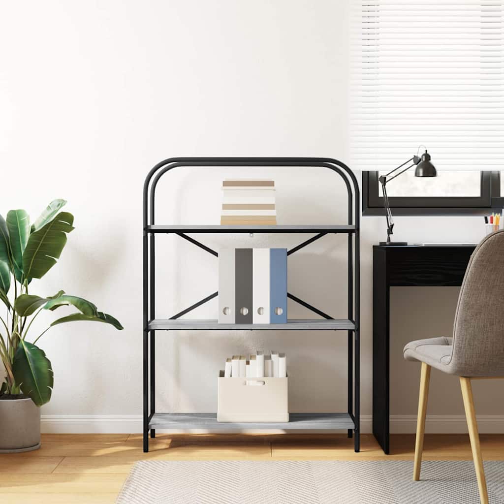 vidaXL Ράφι Βιβλίων Γκρίζο Σονομα 80 x 30 x 109 εκ Επεξεργασμένο ξύλο