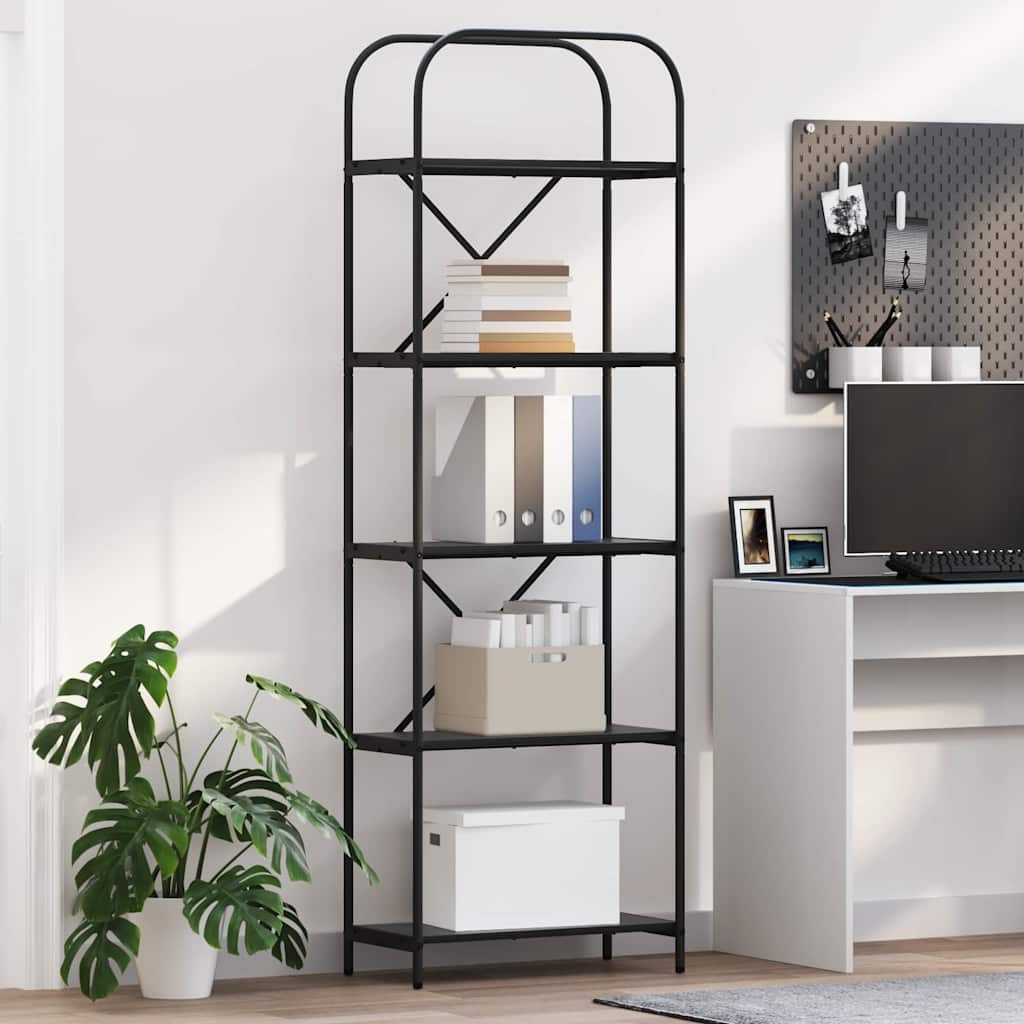 vidaXL Ράφι Βιβλίων Μαύρη δρυς 60 x 30 x 183 εκ Επεξεργασμένο ξύλο