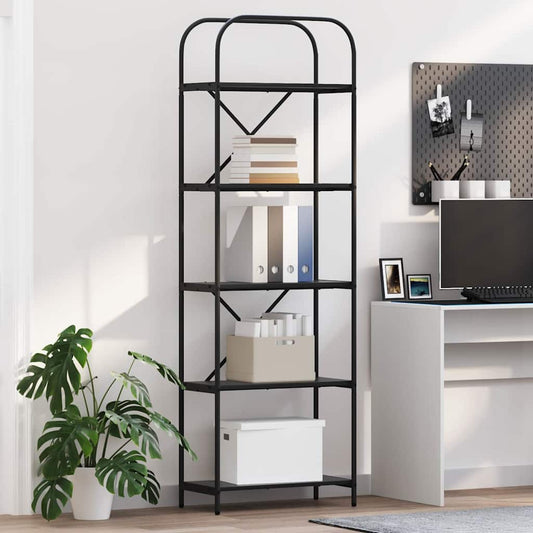 vidaXL Ράφι Βιβλίων Μαύρη Οξυά 60 x 30 x 183 εκ Επεξεργασμένο ξύλο