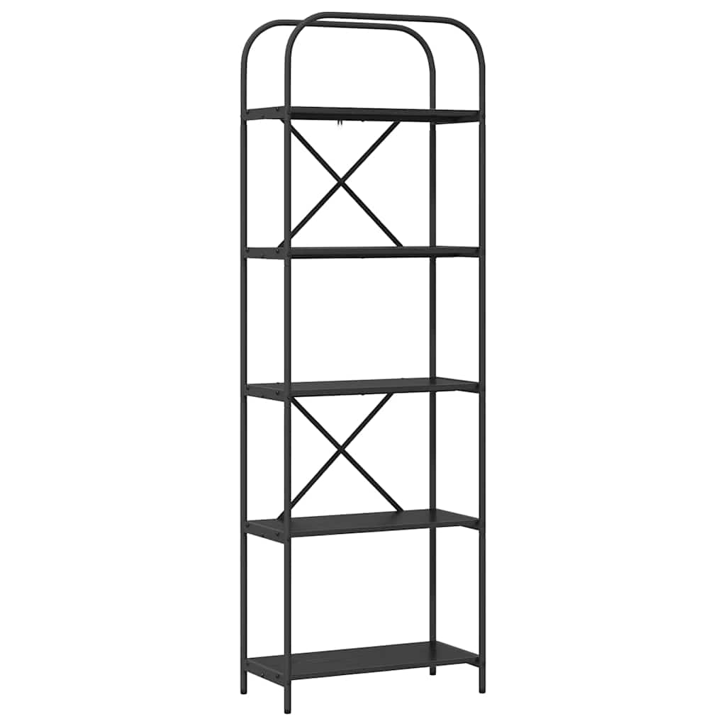 vidaXL Ράφι Βιβλίων Μαύρη δρυς 60 x 30 x 183 εκ Επεξεργασμένο ξύλο
